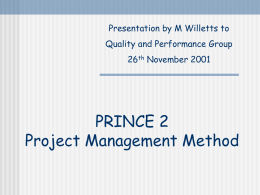 PRINCE 2 Project Management Method