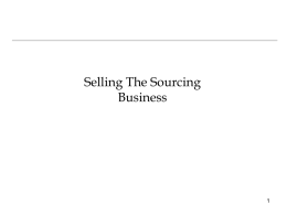Selling Sourcing A Strategic Perspective