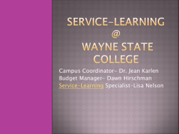 Service-Learning @ Wayne State College