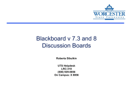 Blackboard Discussion Boards