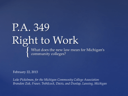 Freedom to Work - Michigan Community College Association
