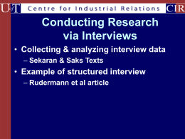 Analyzing Interviews Rudermann et al