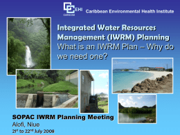 Integrated Water Resources Management Plan The RoadMap