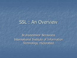 SSL & SET: An Overview