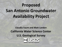 Proposed San Antonio Groundwater Basin Water Availability