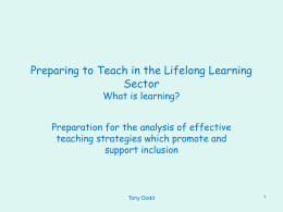 Introduction to Teaching in the Lifelong Learning Sector