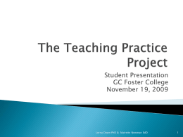 The Teaching Practice Project