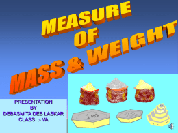 MEASURES OF MASS OR WEIGHT
