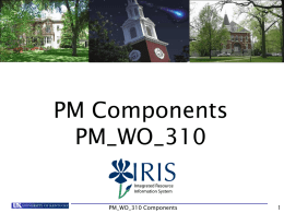PM_WO_310 Components - University of Kentucky