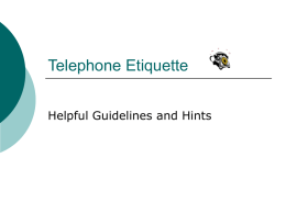 Telephone Etiquette - South Texas College