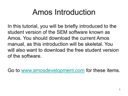 Amos Introduction - Structural Equation Modeling