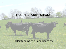 The Raw Milk Debate