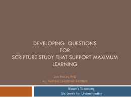 Developing Questions for Effective Scripture Study