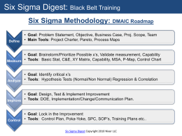 Six Sigma Digest: Black Belt Training