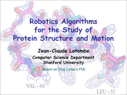 Robotics Algorithms for the Study of Protein Structure and