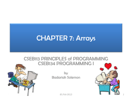CSEB113 Principles of Programming 1: