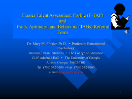 Frasier Talent Assessment Profile (F