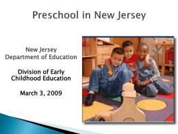 Preschool Expansion in New Jersey
