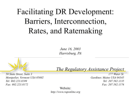 Facilitating DR Development: Barriers, Interconnection