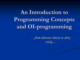 An Introduction to Programming Concepts and OI