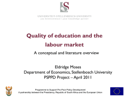 Quality of education and the labour market