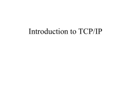 Introduction to TCP/IP