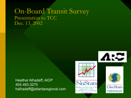 On-Board Transit Survey - Atlanta Regional Commission