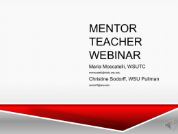 Mentor Teacher Webinar - WSU College of Education