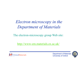 Electron microscopy in the Department of Materials