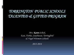 Torrington Elementary Talented & Gifted Program