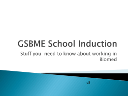GSBME Laboratory Induction