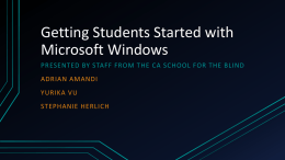 Getting Students Started with Microsoft Windows