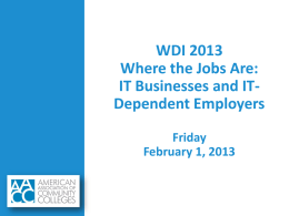 Where the Jobs Are - American Association of Community