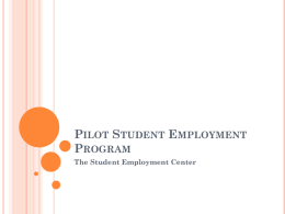 Pilot Student Employment Program