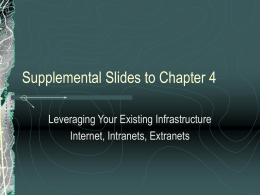 Supplemental Slides to Chapter 4