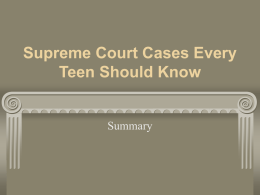 10 Supreme Court Cases Every Teen Should Know