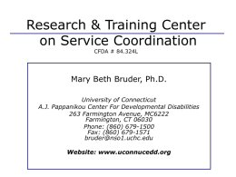 Research & Training Center in Service Coordination CFDA