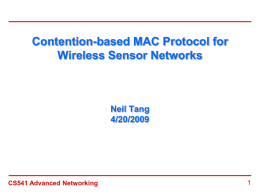 Contention-based MAC Protocol for Wireless Sensor Networks