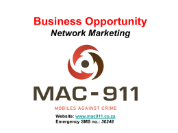 Business Opportunity Network Marketing
