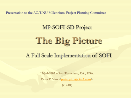 MP-SOFI-SD: The Big Picture