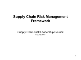 Components of Supply Chain Risk Management Risk Handling