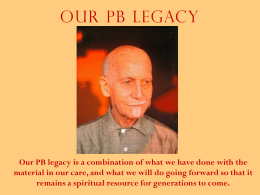 Our PB Legacy - Paul Brunton Philosophic Foundation