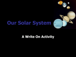 Our Solar System - Livingstone High School