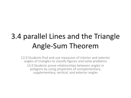 3.4 parallel Lines and the Triangle Angle