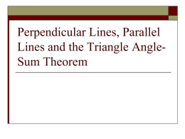 3.3 Parallel Lines and the Triangle Angle