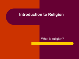 Introduction to Religion - Appalachian State University