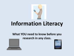 Information Literacy - Bennetts Mill Middle School
