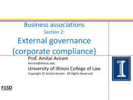 Business associations 2: External governance (corporate