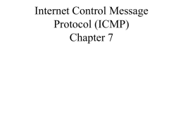 Internet Control Message Protocol (ICMP) Chapter 7
