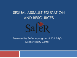 Sexual Assault Prevention and Resources